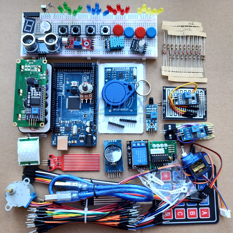 新款mega 2560 r3开发板 传感器模块 薄膜大按键学习套件