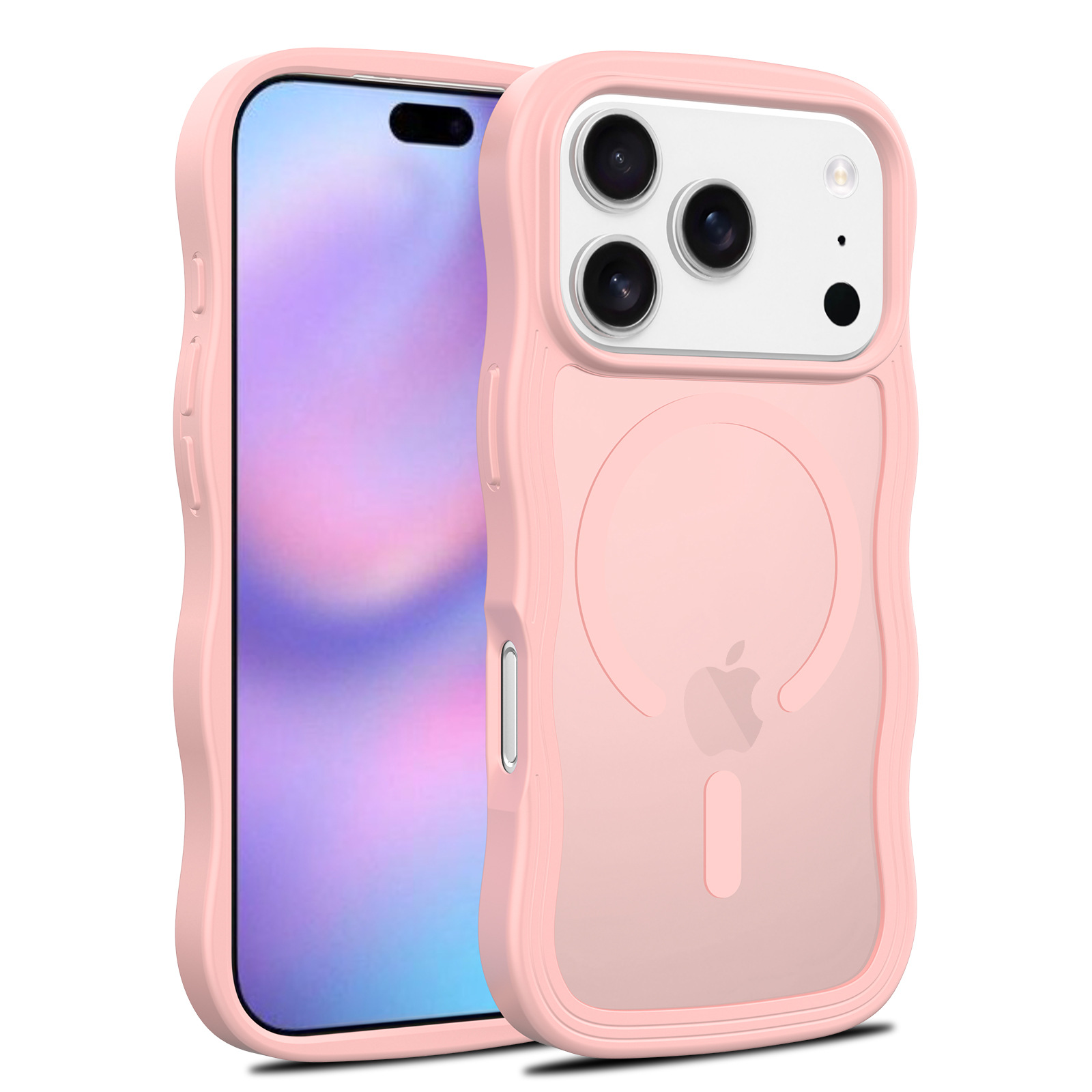 Aplicable iPhone17 Pro gran sensación de piel ondulada magnética 17 funda para teléfono móvil Apple 16 funda protectora anticaídas y resistente a la suciedad