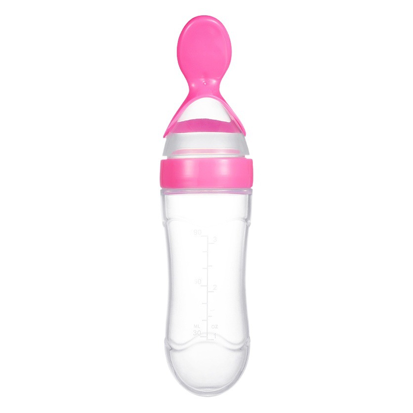 Baby Rice Cereal Bottle Silicone Baby Food Supplement Spoon Rice Cereal Feeding Bottle Squeeze Spoon Rice Cereal Bottle Mother and Baby Supplies Wholesale