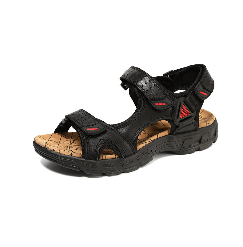 Dép sandal nam da bò lớp đầu tiên đế dày hở ngón cỡ lớn — 1510 màu nâu, 1510 màu đen chi tiết 21