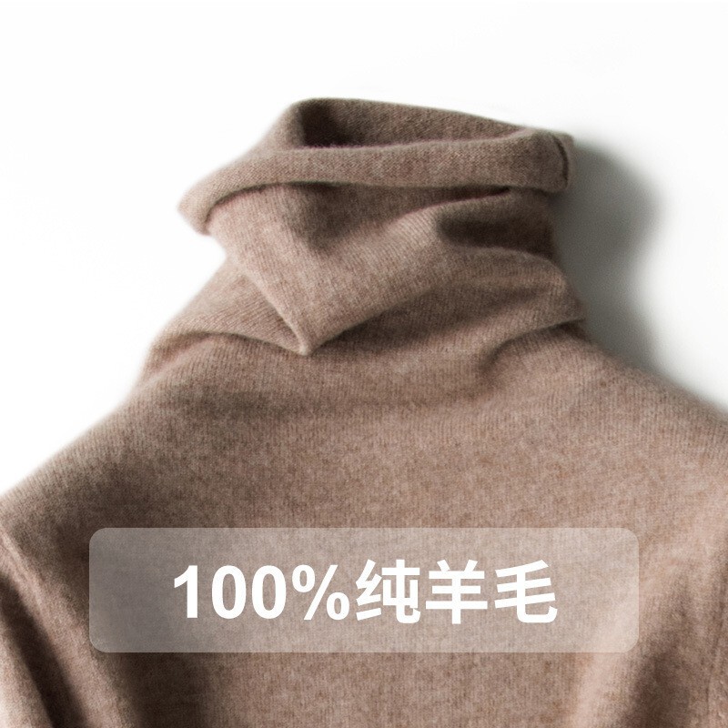100 Pure Woolen Sweater Women's Pile Collar Sweater Slim-fit Inner High Collar Woolen Sweater Short Knitted Base Shirt for Autumn and Winter 100 Pure Woolen Sweater Women's Pile Collar Sweater Slim-fit Inner High Collar Woolen Sweater Short Knitted Base Shirt for Autumn and Winter
