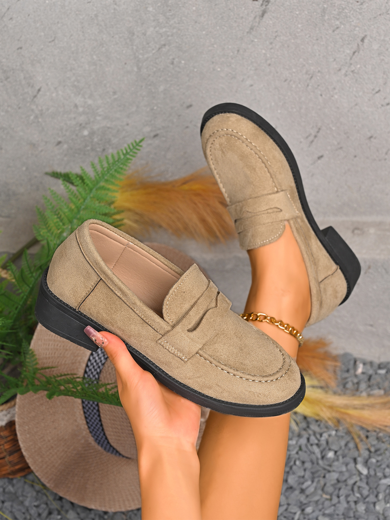 Damen-Slipper im britischen Retro-Stil, niedrig geschnitten, neue Frühlingskollektion_voghion.com
