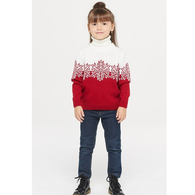 Mode Schneeflocke Polyester Jacquard Pullover Familie Passenden Outfits display picture 6