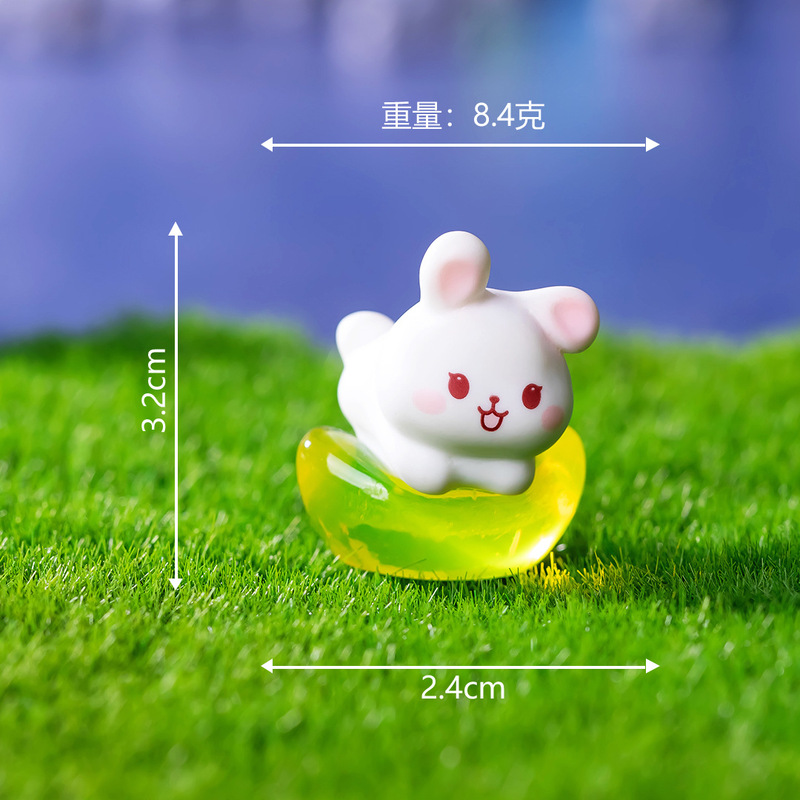 创意可爱太空星月小兔公仔萌粒 diy装饰品挂配件微景观桌面小摆件|undefined