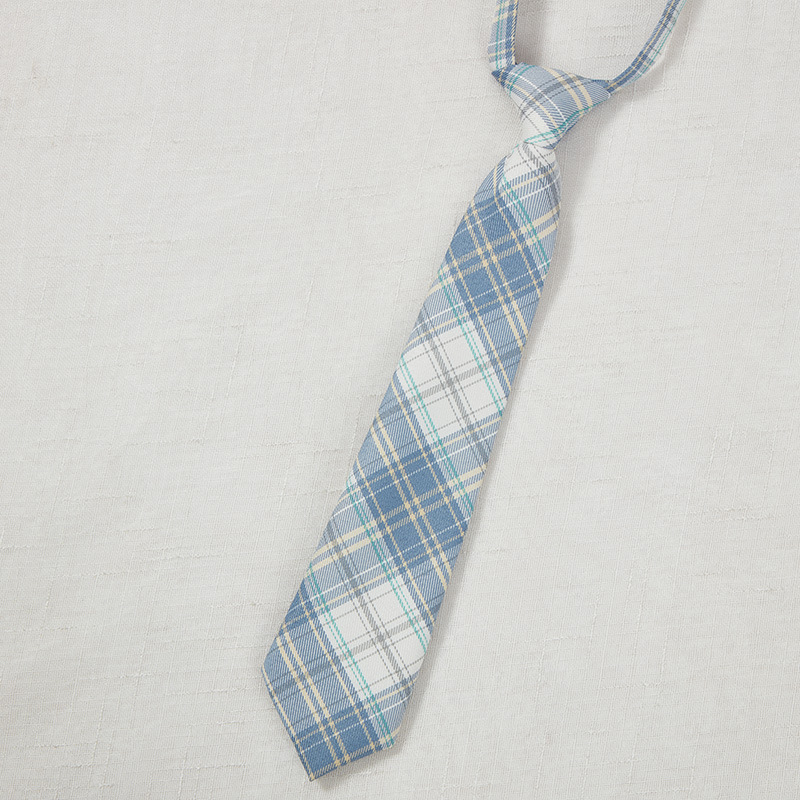 Brown Tie for Women Jk Japanese College Style No-Sew Shirt Dk Tie for Men Retro Short Lazy Personality Plaid Small Bow Tie