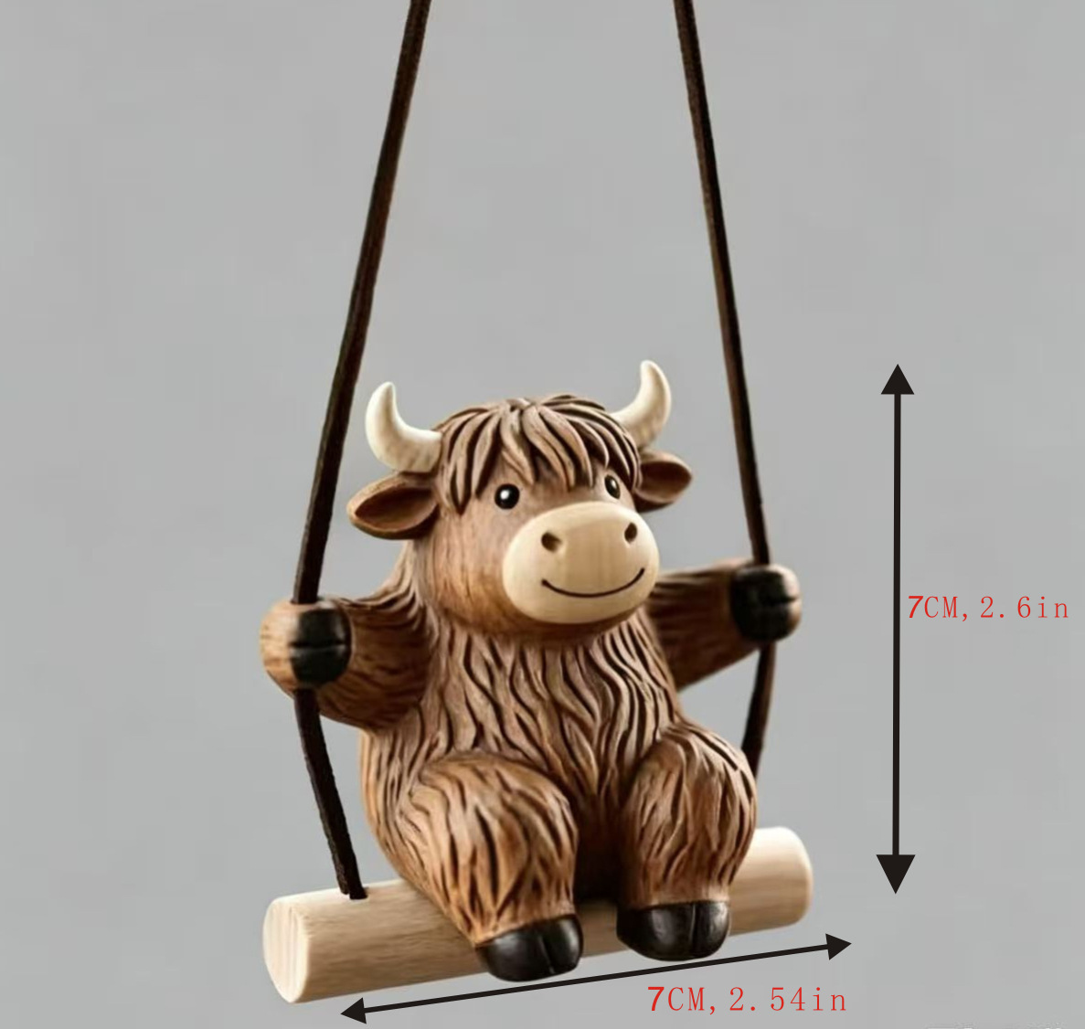 Cross-Border Highland Cow Flower Pot Hanging Ornament Resin Cute Animal Yak Figurine Garden Courtyard Balcony Decoration