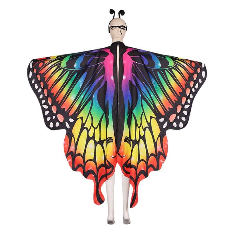 Alas de mariposa para adultos fiesta carnaval mariposa colorida capa Correa Halloween Cosplay traje del funcionamiento