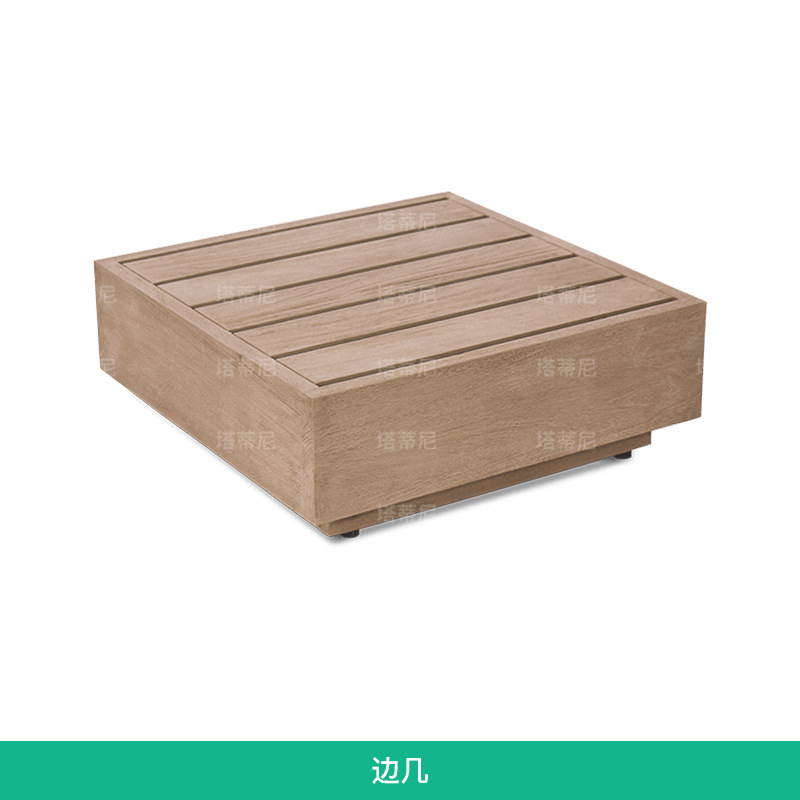 Conjunto de sofás de teca para exteriores para patio de hotel, impermeable, resistente al sol, muebles anticorrosivos, sofá de madera maciza para jardín de villa.