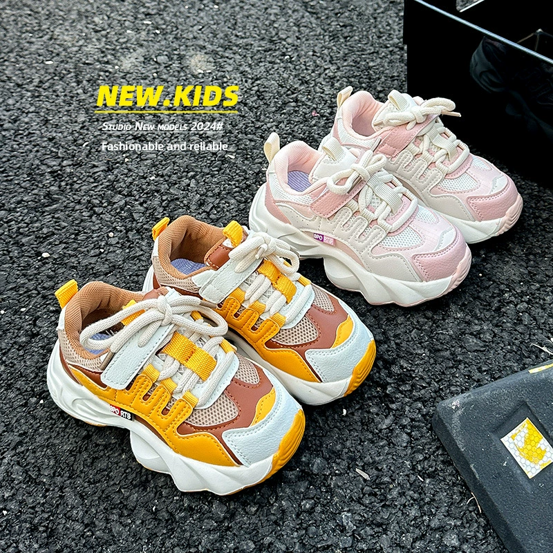 Обувь для девочек Весенняя модель 2025 новая детская сетчатая спортивная обувь для девочек