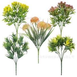 现货喷漆塑料花束组合家居花艺软装室外绿化花园造景跨境仿真植物
