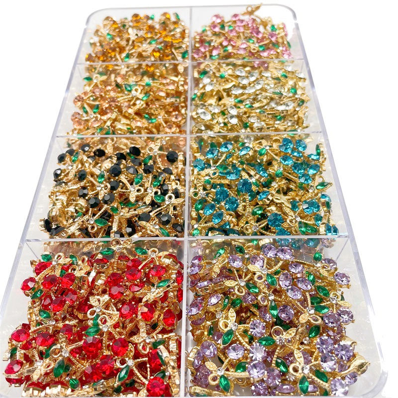 Polished Finish 20 PCS/Package 15 * 19mm Alloy Zircon Cherry Polished Pendant