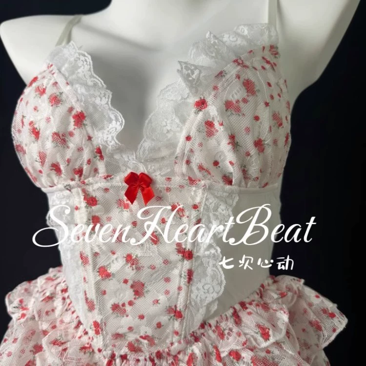 Сексуальное нижнее белье, ночнушка-сорочка, милый комплект, пижама, униформа