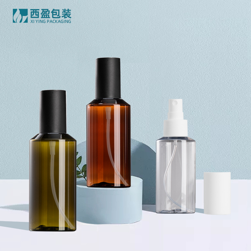 现货100ml200mlpet喷瓶分装瓶 化妆品按压斜肩瓶爽肤水塑料喷雾瓶