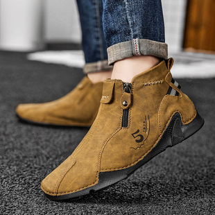 Factory cross-border foreign trade large size shoes octopus men's shoes popular high-top Martin boots winter men's casual short boots