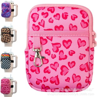 Diving Material Bingba 40oz Coin Purse Cosmetic Bag Portable Key Mobile Phone Double Zipper Coin Purse Mark Water Cup Bag
