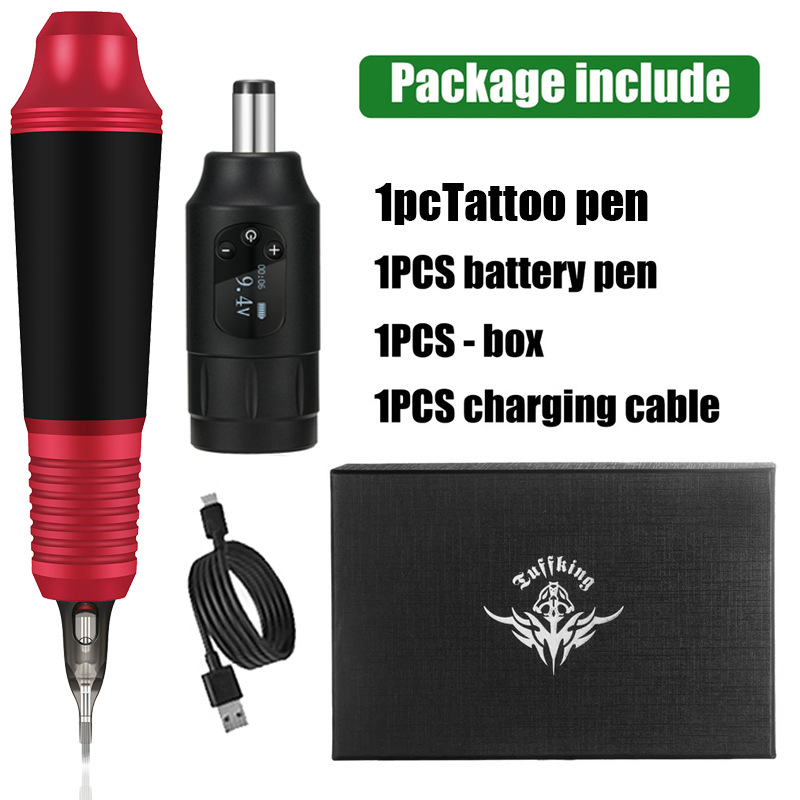 Tuffking Power inalámbrica Set de máquina de tatuaje para principiantes Set completo de herramientas de aguja de tatuaje Equipos transfronterizos