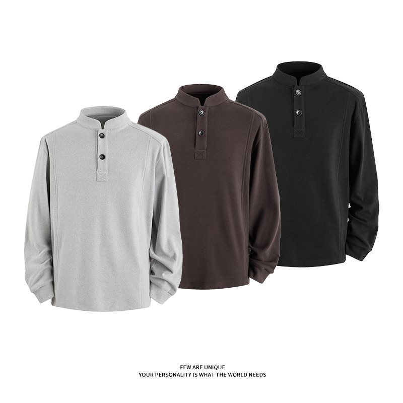 High-quality autumn men's sweatshirt, new style, versatile business style, high neck pullover, German fleece base layer top, long sleeve