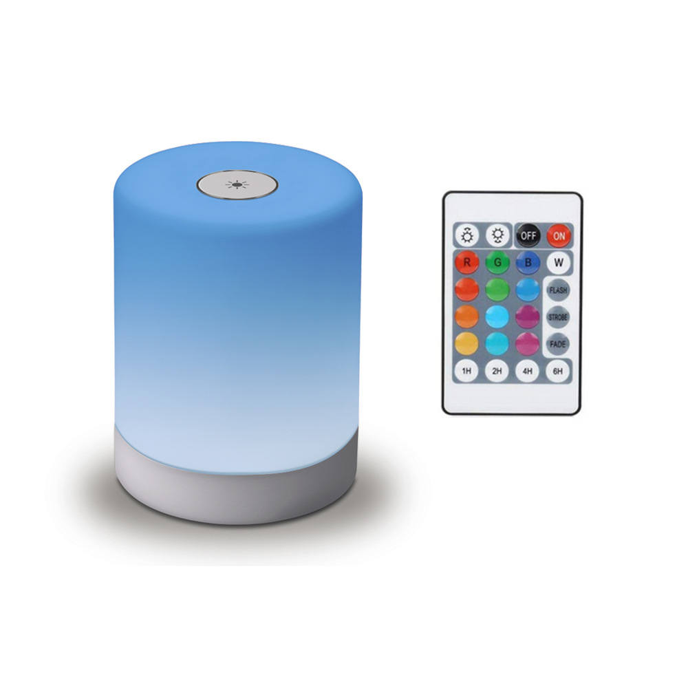 遥控led七彩创意木纹充电小夜灯V3  usb 触摸充电USB台灯