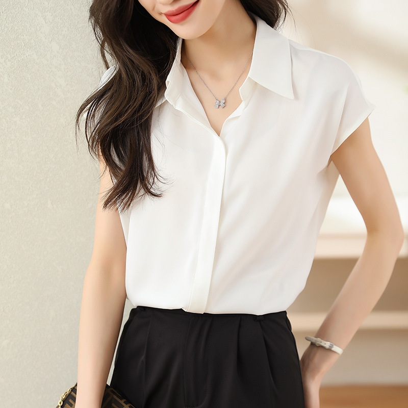 Recruiting Agents for Women's Mulberry Silk Shirts 2025 New Elegant Slimming Women's Age-Reducing Lapel Shirts Wholesale