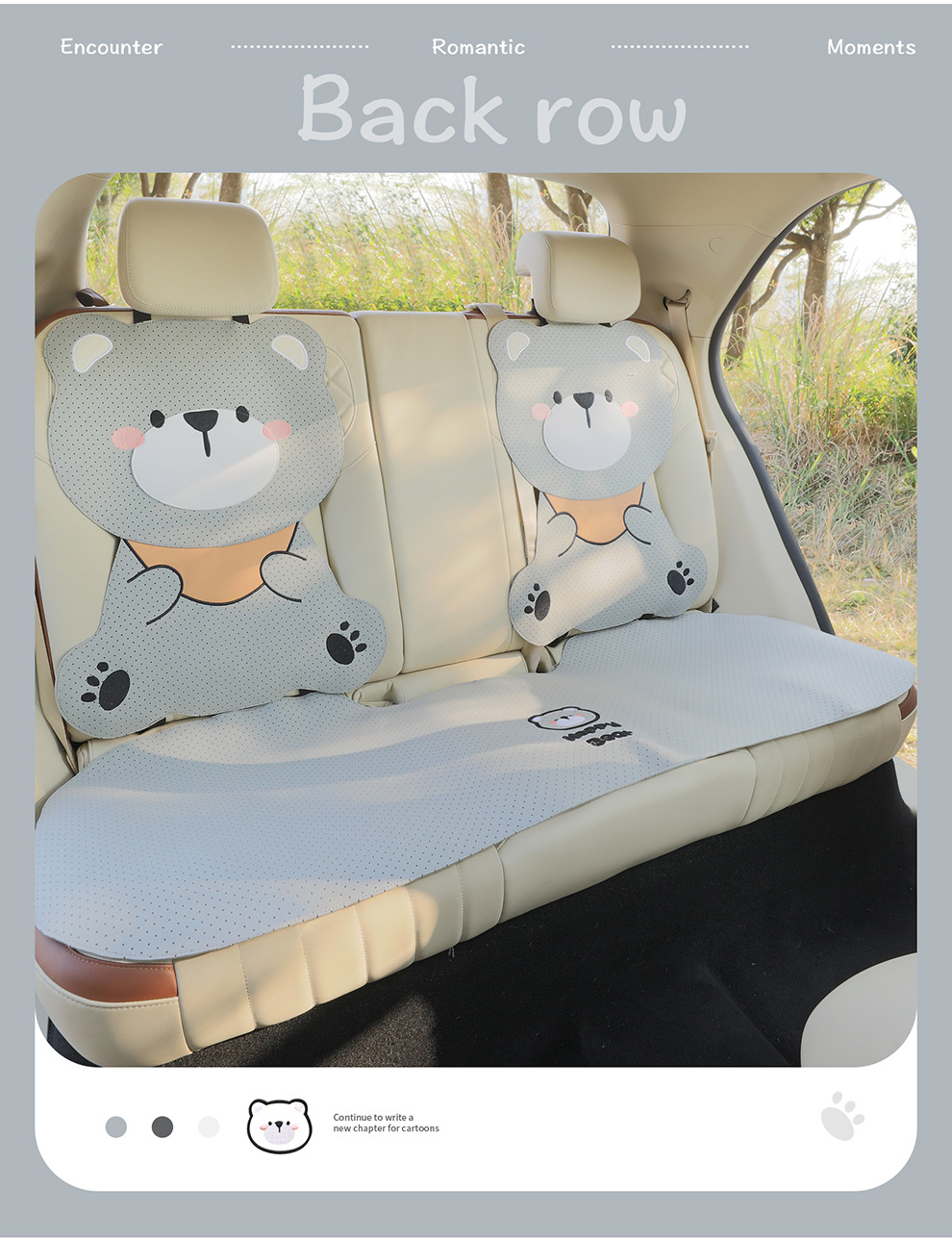 Car Seat Cushion Pads for All Seasons, High-End Decorative Car Seat Cushions, Rear Seat Cushions, Full Leather Perforated and Breathable