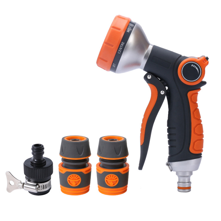 유럽식 프론트 트리거 워터 건 + 4 포인트 패킹 접착제 빠른 연결 + 블랙 니플 범용 연결