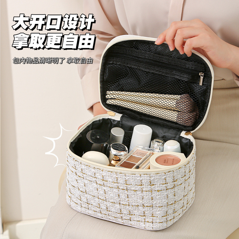 新品ポーチ小香风大容量高级感レトロポータブルハンディ化粧洗面バッグ収纳バッグレディース|undefined