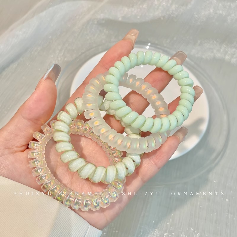 Línea telefónica con lazo, anillo para el cabello, tocado, nueva trenza de burbujas, cuerda para el cabello trenzada, alta elasticidad, sin dañar el cabello, cuerda para atar, banda de goma femenina