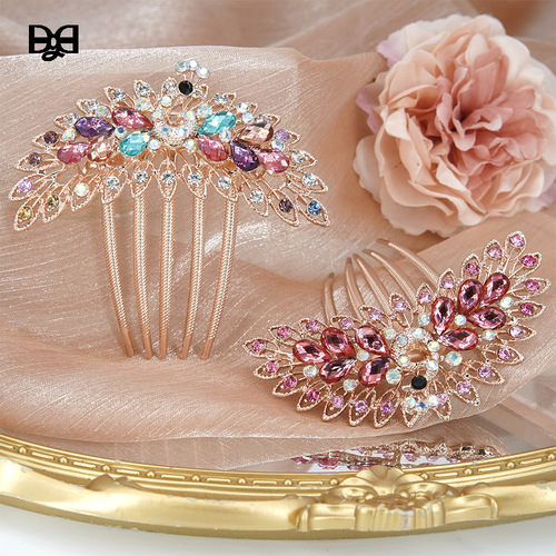 Cross-border antique peacock comb, retro hair comb, rhinestone hair accessories, bridal headwear, hairpins, hairpins, hairpins, wholesale