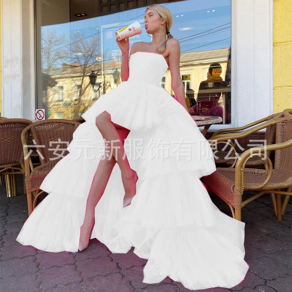 2023 europeo y americano Comercio exterior Amazon AliExpress deseo nuevo tubo superior falda de la torta boda bola del banquete vestido noche