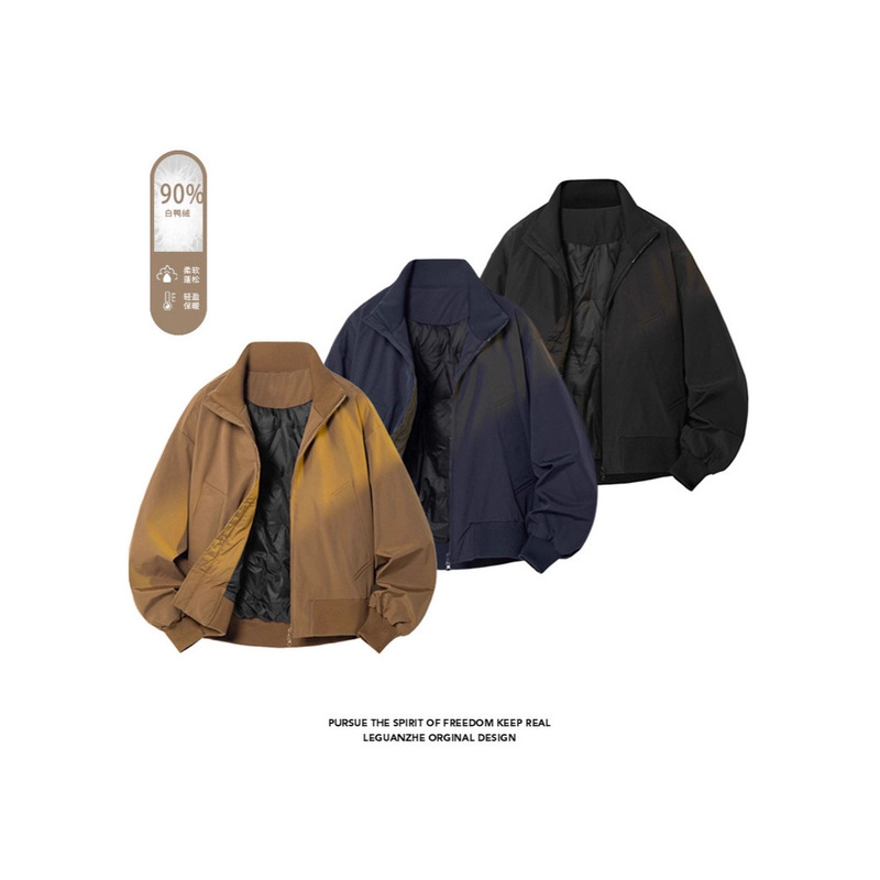 90% White Duck down American Pilot down Jacket Men's Cleanfit Handsome Short Jacket Wholesale