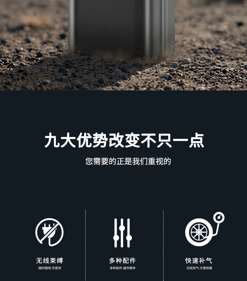 Car Air Pump, Outdoor Portable Car-Mounted Wireless Digital Display Air Pump, High-Pressure Electric Air Pump for Car Tires