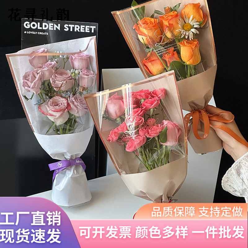 LOVE estampado multi-bolsa florista florística material de envoltura de flores impermeable OPP película impermeable bolsa de embalaje de flores