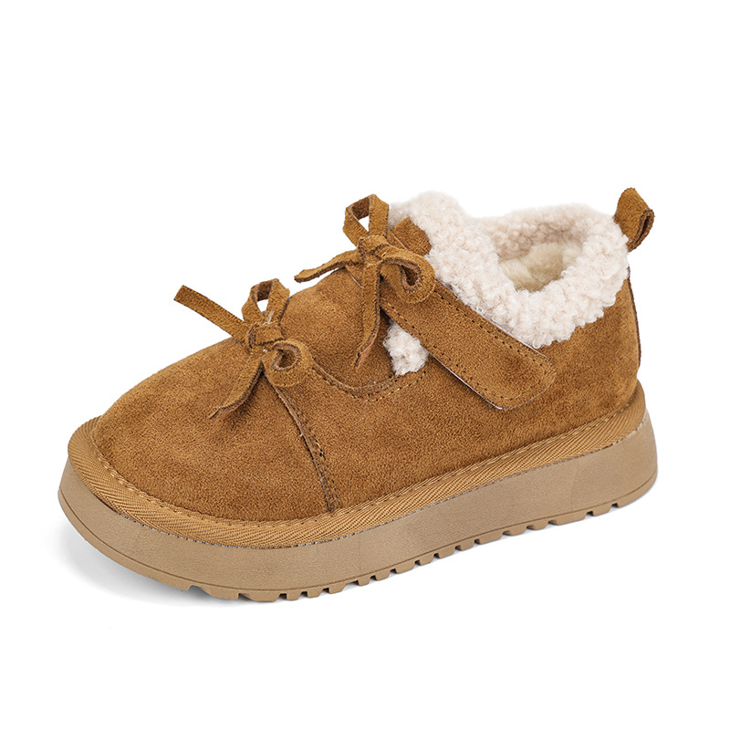 Zapatos de algodón para niñas y veludo para niños calentados zapatos de nieve de invierno 2026 nuevos zapatos de moda de invierno para bebés de niñas