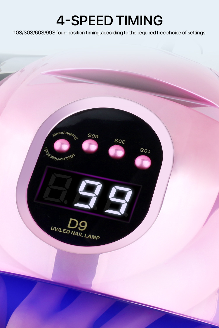 D9 Nail UV Lamp for Nail Salons, UV Nail Polish, Gel Nail Curing, Nail Dryer with Phone Holder Fast Drying.