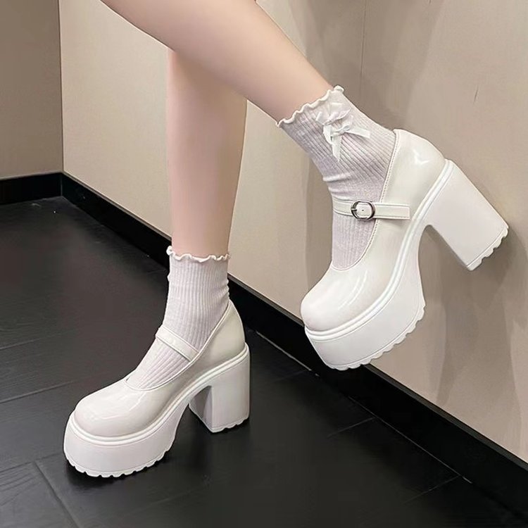 Retro universal Mary Jane shoes English style platform with a strap