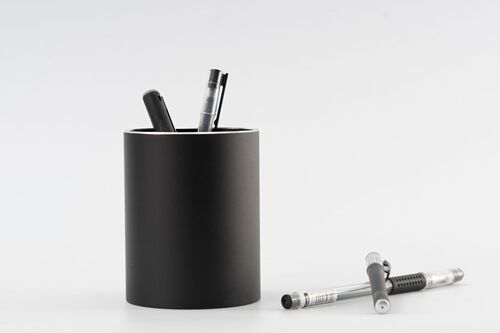 Aluminum alloy round pen holder desktop storage business office metal cosmetics creative pen holder