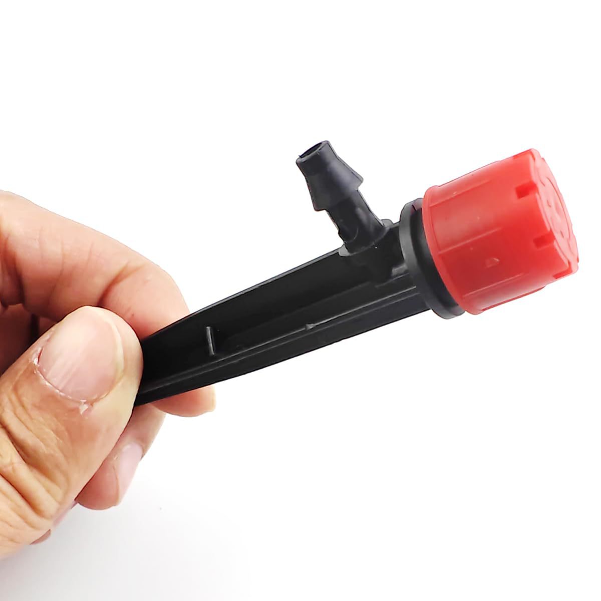 13cm de caída de sombrero rojo pequeño cabezal de goteo puede ajustar el flujo rojo de ocho agujeros rociadores árboles frutales rociadores de riego automático riego de flores