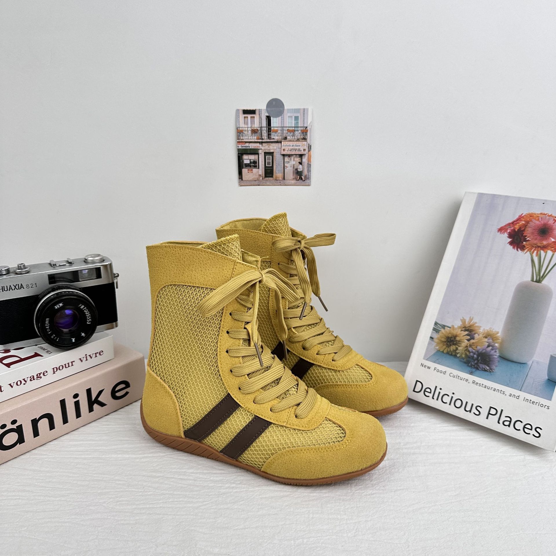 A9922 zapatos de boxeo de altura interior con suela blanda zapatos de entrenamiento alemanes de verano 2025 zapatos de carreras de moda retro versátiles image 5