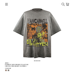 2025 アメリカのレトロなトレンディなブランド漫画猫プリント半袖 Tシャツメンズ夏の新しいルーズカップル半袖