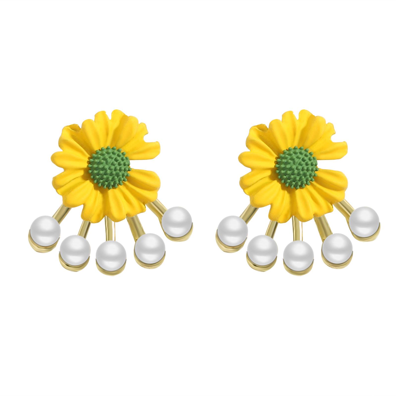 Fashion Flower Inlaid Pearls Colored Petals Earrings display picture 23