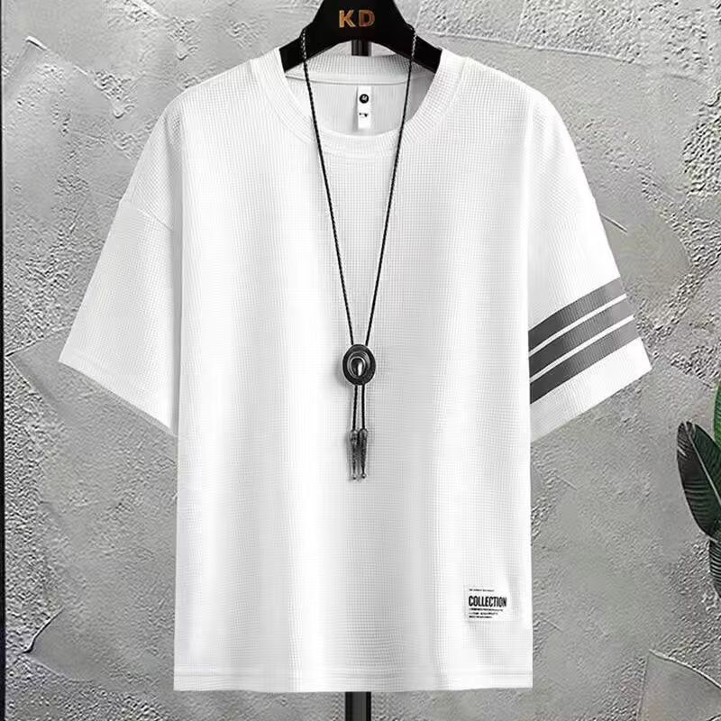Leichtes Herren Sommer Trainingsanzug Set Waffelstrick Freizeit_voghion.com