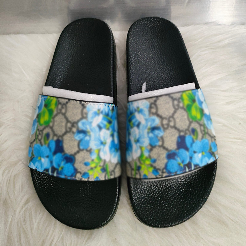 Gucci Pursuit Slide Rubber GG Blooms Blue