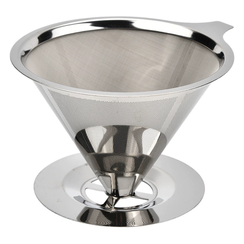 Кофейный фильтр из нержавеющей стали 304, двухслойное сито, большой бытовой фильтр без бумаги, капельный фильтр для кофе ручной работы