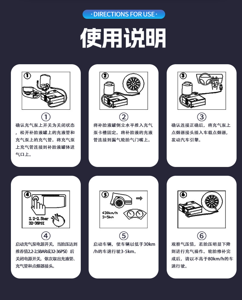 Tubeless Tire Fluid Tool suit Adapted to New Energy Tram Fuel Car Tire Inflator Pump Tire Fluid Glue