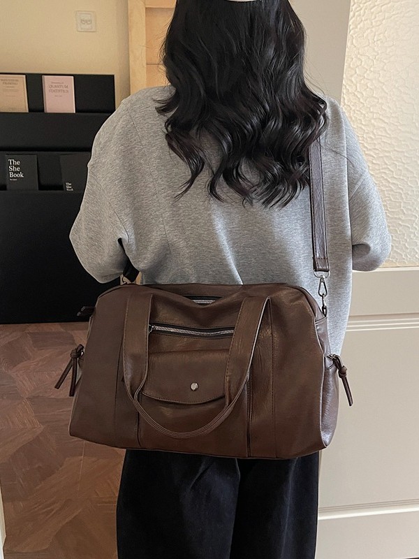 Bolso de mano de gran capacidad para mujeres 2026 verano nuevo retro simple bolso de viaje viaje mochila ocio bolso especial image 5
