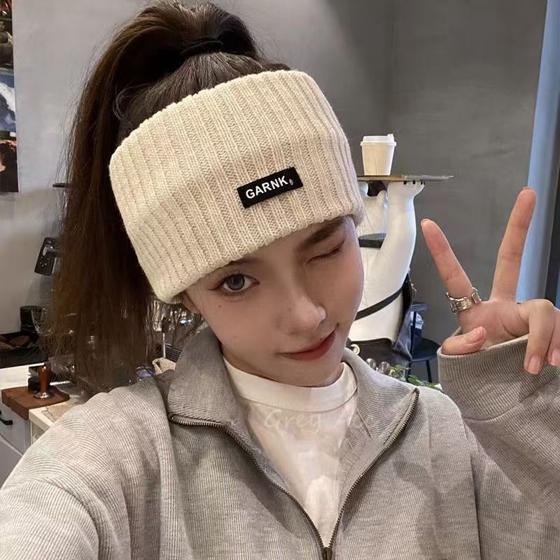 网红宽边发带女秋冬毛线针织保暖月子束发带时尚护额头运动发箍饰|undefined