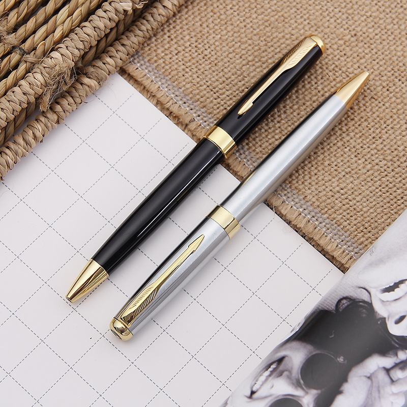 black ballpoint pen for office stainless steel