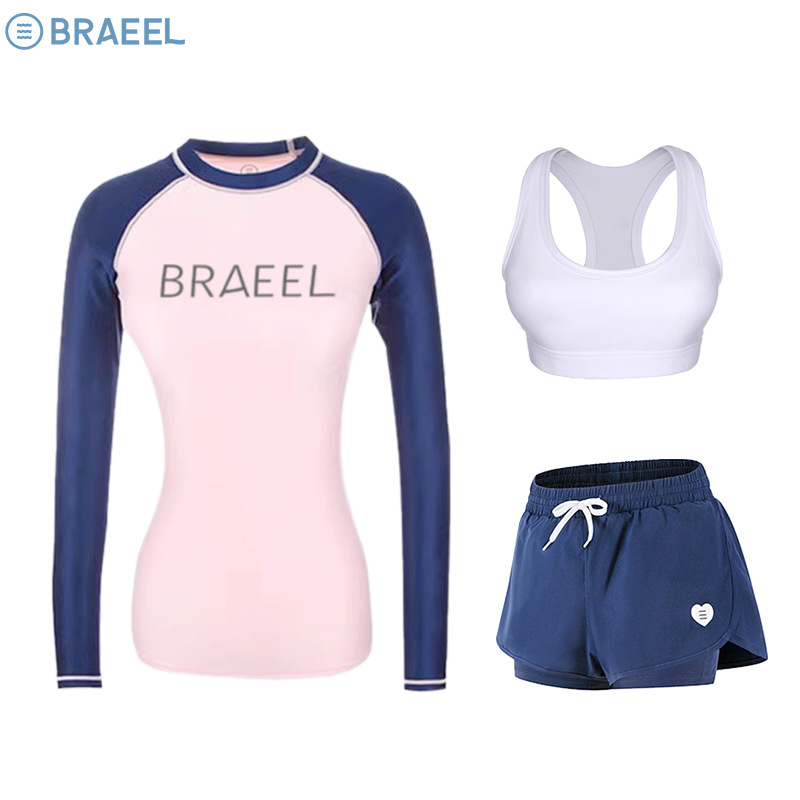 Korean Swimsuit Conservative Slimming Sun-Protective Diving Suit Snorkeling Surfing Suit Women's Two-Piece Quick-Dry Swimwear Long Pants Swimsuit