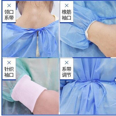 一次性无纺布工作服加厚螺纹袖口超声波SMS手术衣