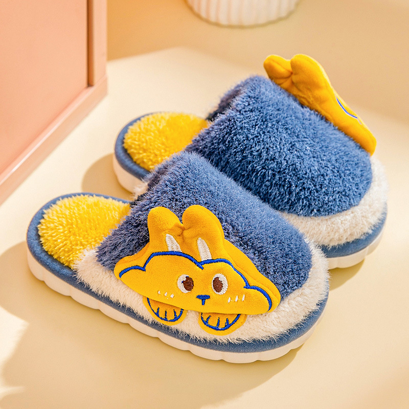 Niños nuevo piso zapatillas de invierno niñas niños medianos y grandes niños lindo bebé interior hogar grueso Fondo Zapatillas de algodón